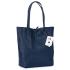 Geanta shopper din piele naturala DiAmanti Luisa Blu Scuro